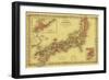 Japan - Panoramic Map-Lantern Press-Framed Art Print