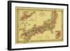 Japan - Panoramic Map-Lantern Press-Framed Art Print