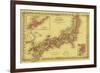 Japan - Panoramic Map-Lantern Press-Framed Premium Giclee Print