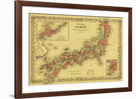 Japan - Panoramic Map-Lantern Press-Framed Premium Giclee Print