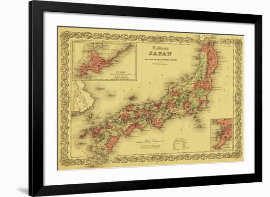 Japan - Panoramic Map-Lantern Press-Framed Premium Giclee Print