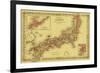 Japan - Panoramic Map-Lantern Press-Framed Premium Giclee Print