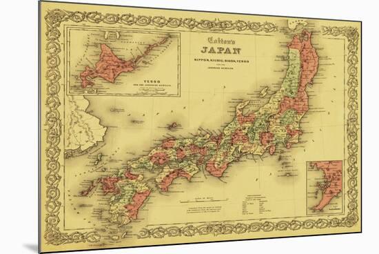 Japan - Panoramic Map-Lantern Press-Mounted Premium Giclee Print