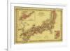 Japan - Panoramic Map-Lantern Press-Framed Art Print