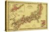 Japan - Panoramic Map-Lantern Press-Stretched Canvas