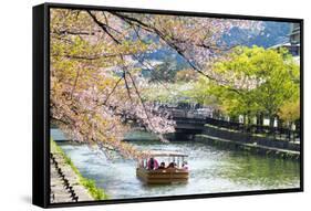 Japan's Heian Shrine Cherry-NicholasHan-Framed Stretched Canvas