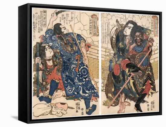 Japan: Samurai Warriors-Kuniyoshi Utagawa-Framed Stretched Canvas