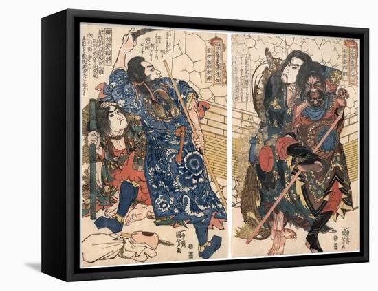 Japan: Samurai Warriors-Kuniyoshi Utagawa-Framed Stretched Canvas