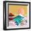 Japan Style Buildings and Fuji Mountain.-takiwa-Framed Art Print