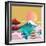 Japan Style Buildings and Fuji Mountain.-takiwa-Framed Art Print