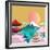 Japan Style Buildings and Fuji Mountain.-takiwa-Framed Premium Giclee Print