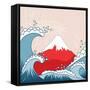 Japan Style Illustration-kisika-Framed Stretched Canvas