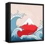 Japan Style Illustration-kisika-Framed Stretched Canvas