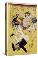 Japan: Sumo Wrestling-Ipposai Hoto-Stretched Canvas