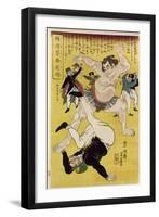 Japan: Sumo Wrestling-Ipposai Hoto-Framed Giclee Print