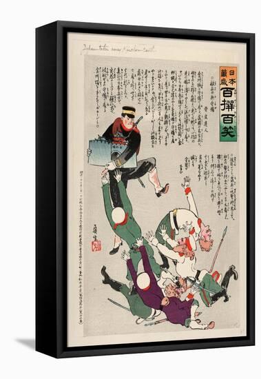 Japan Takes Away Kinchow Castle-Kobayashi Kiyochika-Framed Stretched Canvas