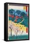 Japan: Temple Gardens-Ando Hiroshige-Framed Stretched Canvas