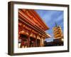 Japan, Tokyo, Asakusa, Asakusa Kannon Temple, Hozomon Gate and Temple Pagoda-Steve Vidler-Framed Photographic Print