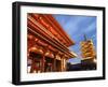 Japan, Tokyo, Asakusa, Asakusa Kannon Temple, Hozomon Gate and Temple Pagoda-Steve Vidler-Framed Photographic Print