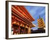 Japan, Tokyo, Asakusa, Asakusa Kannon Temple, Hozomon Gate and Temple Pagoda-Steve Vidler-Framed Photographic Print