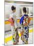 Japan, Tokyo, Girls in Kimono on Subway Platform-Steve Vidler-Mounted Photographic Print