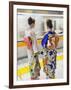 Japan, Tokyo, Girls in Kimono on Subway Platform-Steve Vidler-Framed Photographic Print