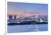 Japan, Tokyo, Odaiba, Rainbow Bridge at Twilight-Rob Tilley-Framed Photographic Print