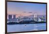 Japan, Tokyo, Odaiba, Rainbow Bridge at Twilight-Rob Tilley-Framed Photographic Print