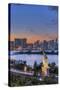 Japan, Tokyo, Odaiba Waterfront at Twilight-Rob Tilley-Stretched Canvas