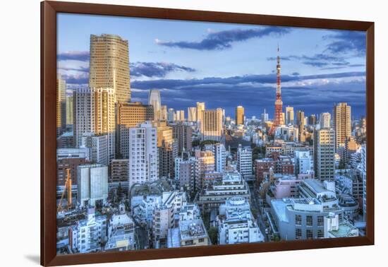 Japan, Tokyo, Roppongi, Sunset Skyline-Rob Tilley-Framed Photographic Print