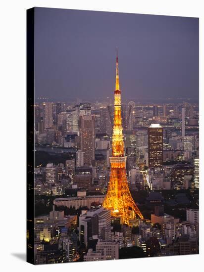 Japan, Tokyo, Roppongi, View of Tokyo Tower and City Skyline from Tokyo City View Tower-Steve Vidler-Stretched Canvas