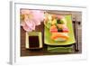 Japan Traditional Food Sushi on Green Plate-egal-Framed Photographic Print