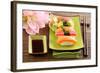 Japan Traditional Food Sushi on Green Plate-egal-Framed Photographic Print