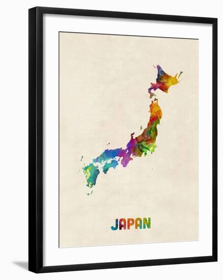 Japan Watercolor Map-Michael Tompsett-Framed Art Print