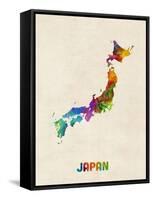 Japan Watercolor Map-Michael Tompsett-Framed Stretched Canvas