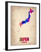 Japan Watercolor Map-NaxArt-Framed Art Print