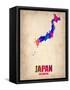 Japan Watercolor Map-NaxArt-Framed Stretched Canvas