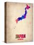 Japan Watercolor Map-NaxArt-Stretched Canvas