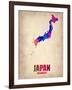 Japan Watercolor Map-NaxArt-Framed Art Print