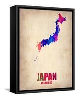 Japan Watercolor Map-NaxArt-Framed Stretched Canvas