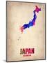 Japan Watercolor Map-NaxArt-Mounted Art Print