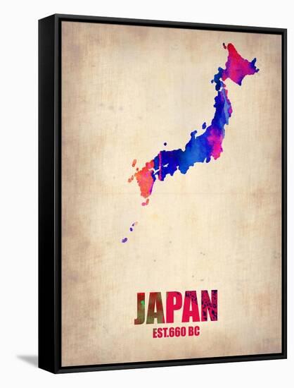 Japan Watercolor Map-NaxArt-Framed Stretched Canvas