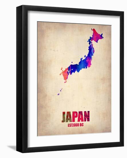 Japan Watercolor Map-NaxArt-Framed Art Print