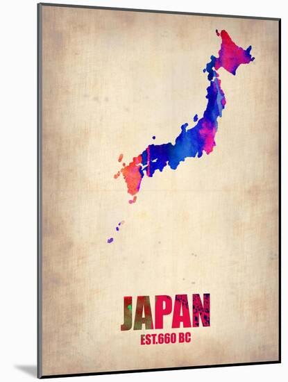 Japan Watercolor Map-NaxArt-Mounted Art Print