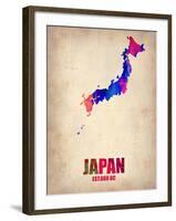 Japan Watercolor Map-NaxArt-Framed Art Print