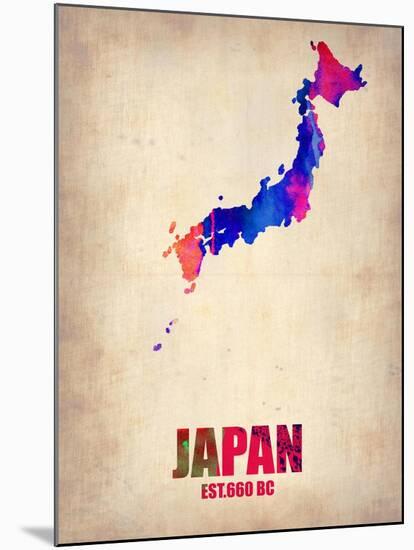 Japan Watercolor Map-NaxArt-Mounted Art Print