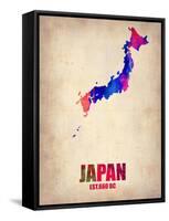 Japan Watercolor Map-NaxArt-Framed Stretched Canvas