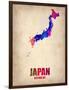 Japan Watercolor Map-NaxArt-Framed Art Print