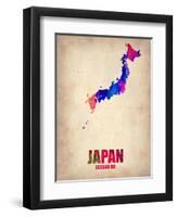 Japan Watercolor Map-NaxArt-Framed Art Print