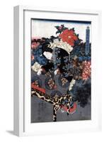 Japan: Woman in Garden-Utagawa Kunisada II-Framed Giclee Print